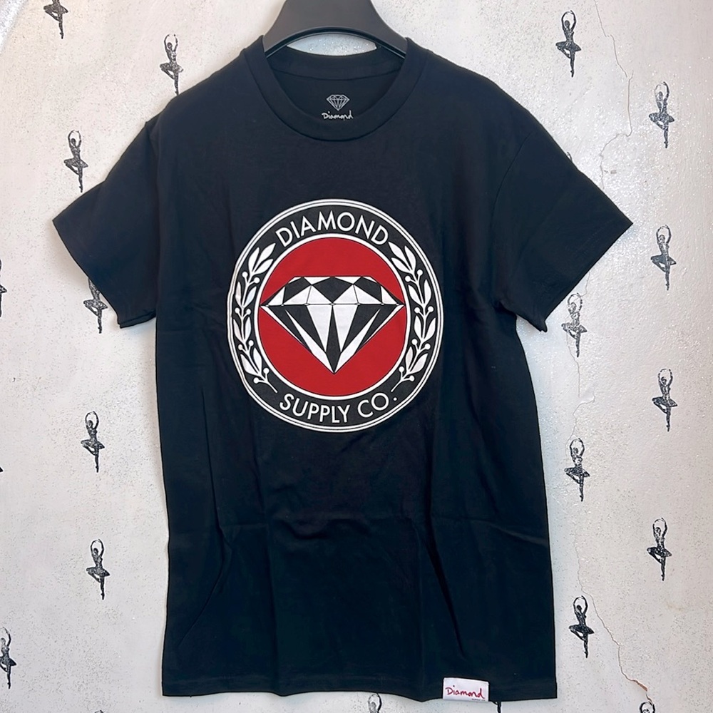 Diamond Supply Co. Tee new unisex size S 🆕 black t-shirt Red Diamond Print